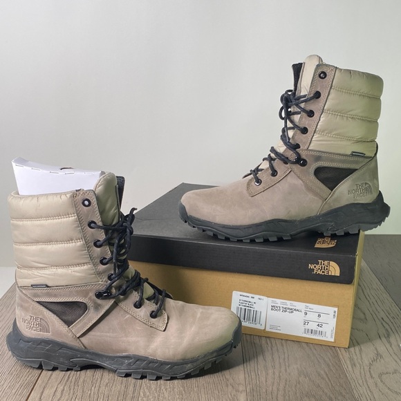 The North Face Other - The North Face Men’s 9 Thermoball Zip Up Taupe Lace-Up Insulated Boots